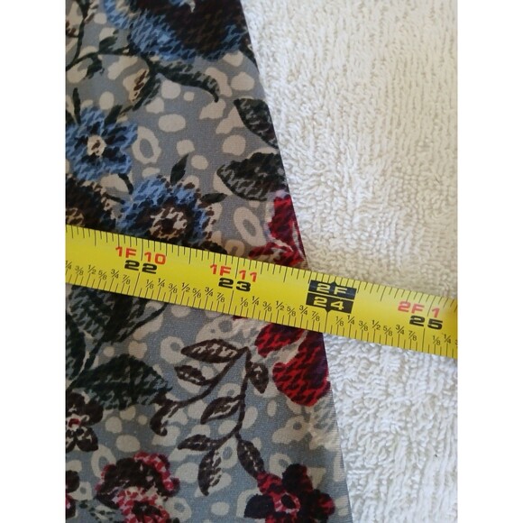 Robert Louis Maxi Skirt M Gray Red Blue Roses Cottage Fairy Whimsical Pastoral - Picture 11 of 14